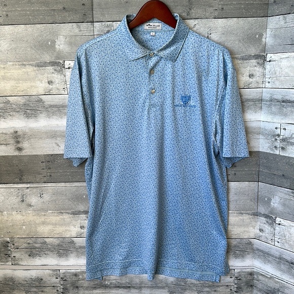 PETER MILLAR SUMMER COMFORT WEST BAY CLUB BLUE GOLF POLO MENS LARGE - Picture 3 of 9